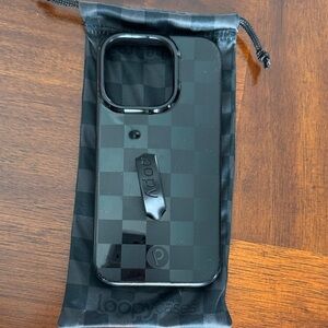 Loopy Matte & Shiny Black Checkered Phone Case